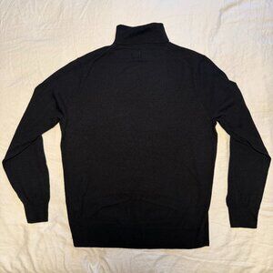 Dark Academia J Crew Turtleneck L Black 50% Merino Wool